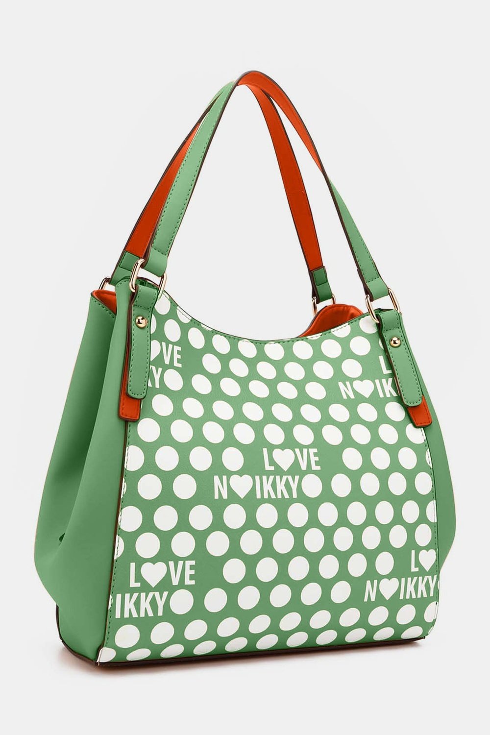 Nicole Lee USA Contrast Polka Dot Handbag