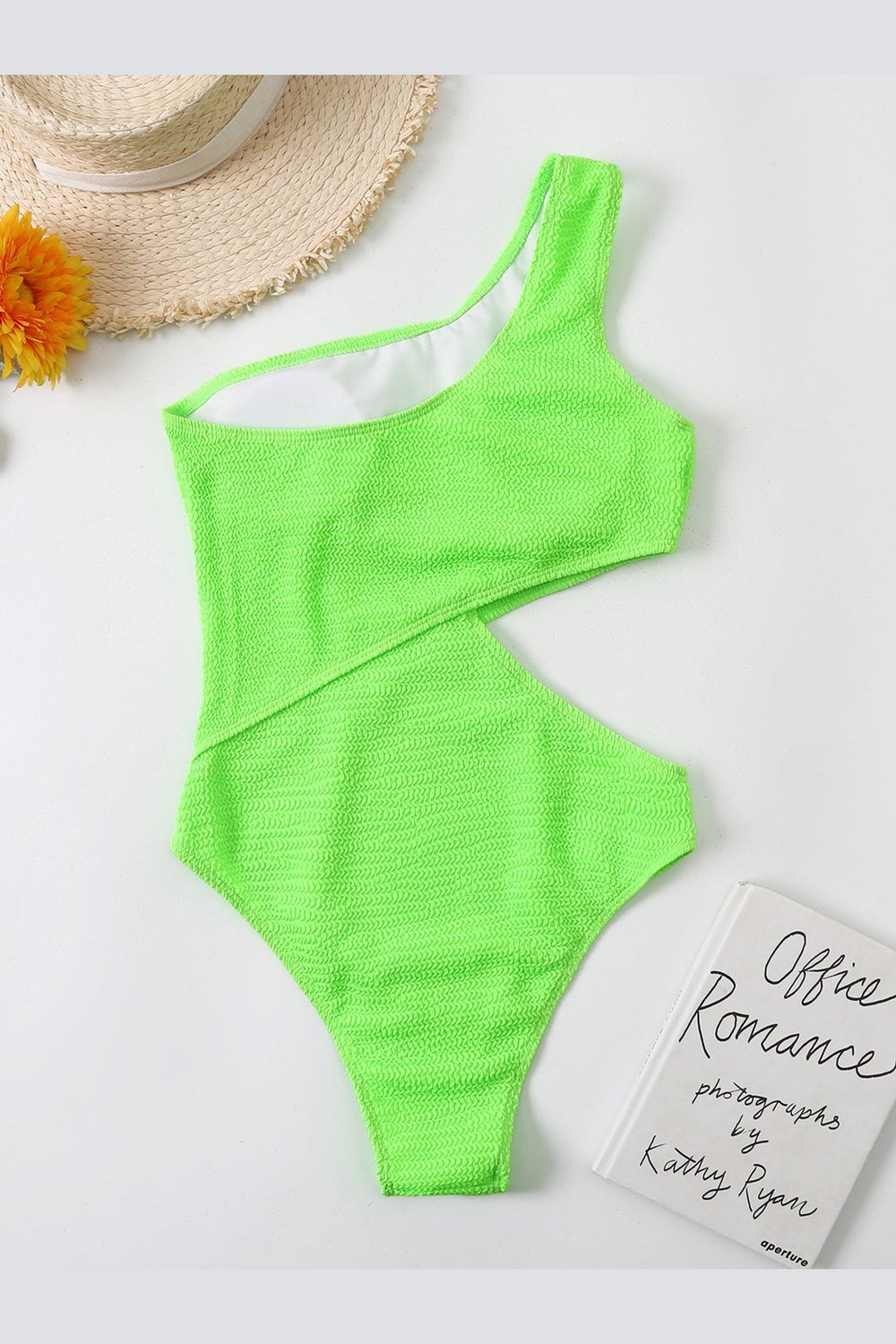 Cutout One Shoulder One-Piece Swimwear