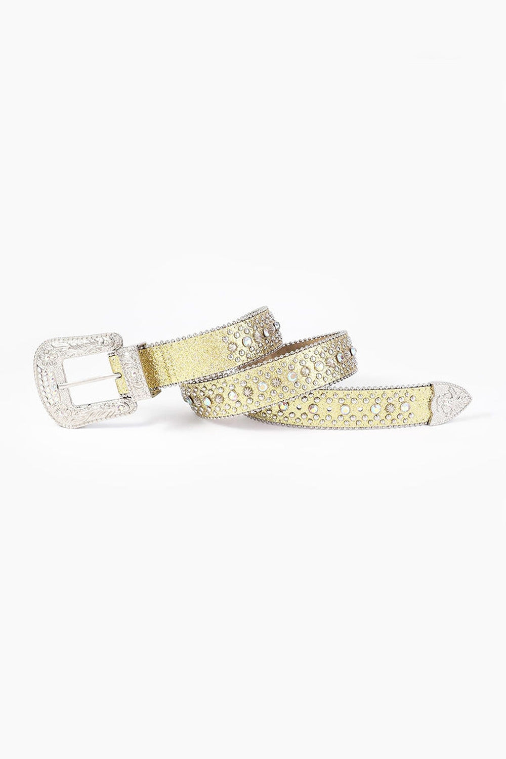 Rhinestone PU Leather Belt