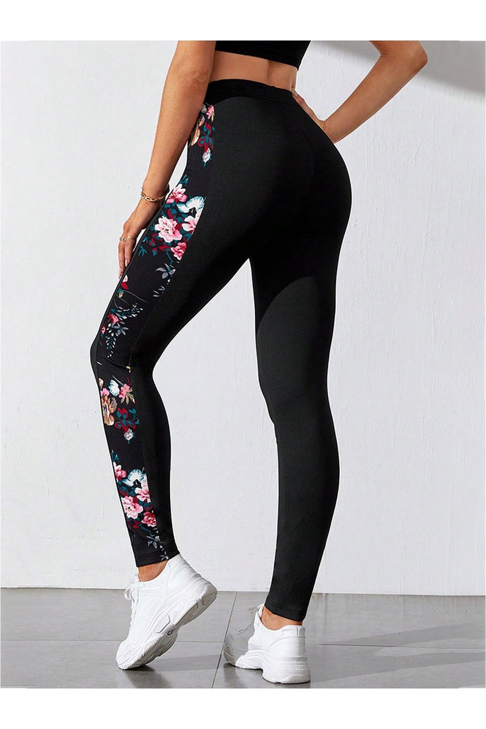 Floral Print Wide Waistband Pants