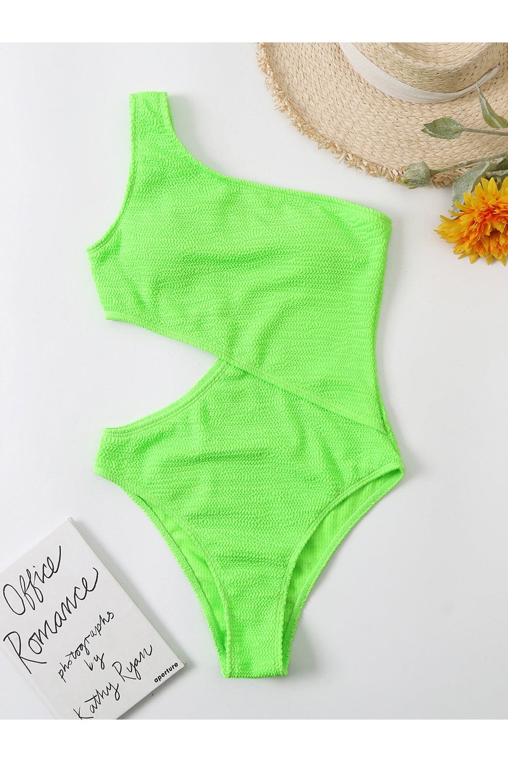 Cutout One Shoulder One-Piece Swimwear