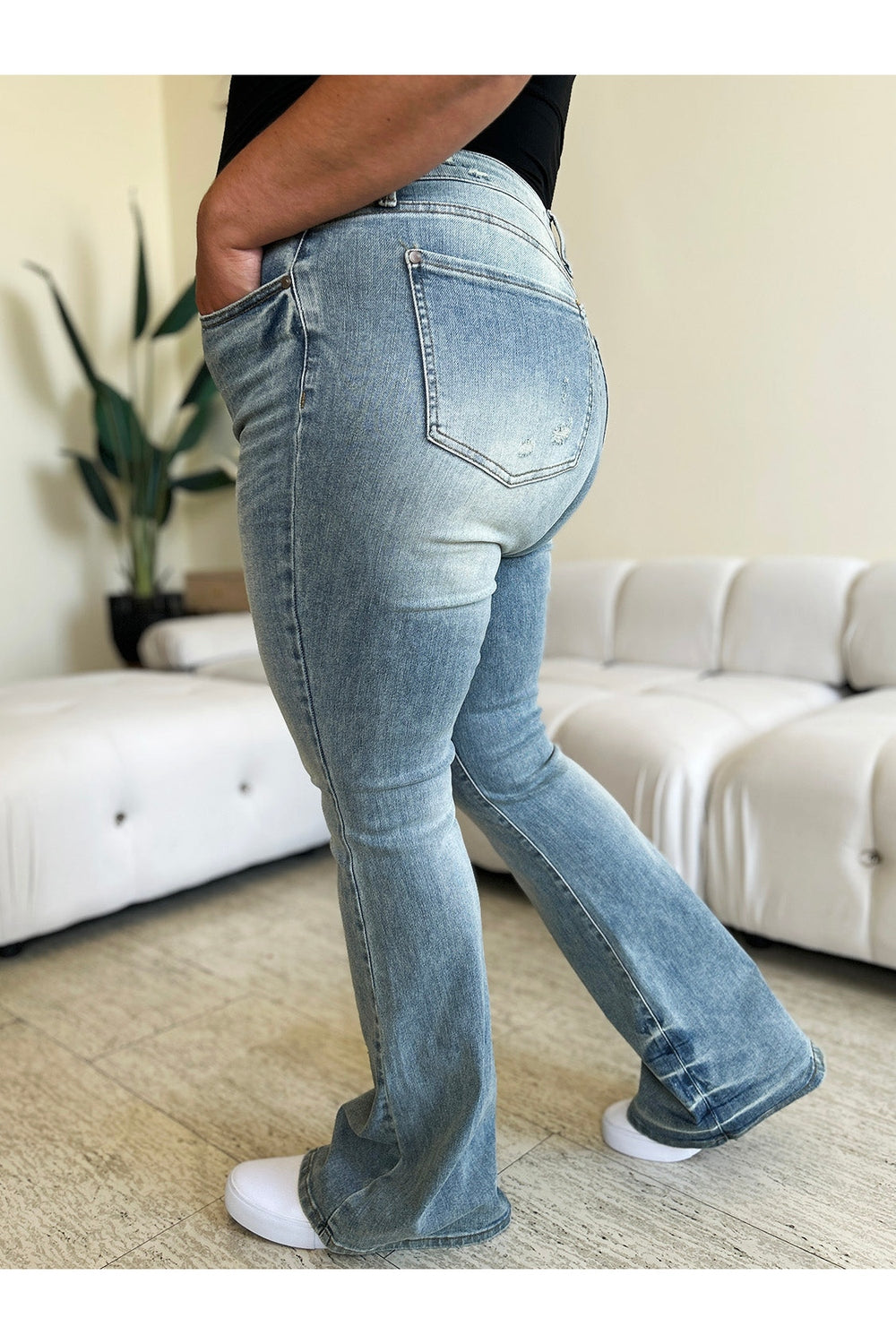 Judy Blue Full Size Mid Rise Flare Jeans