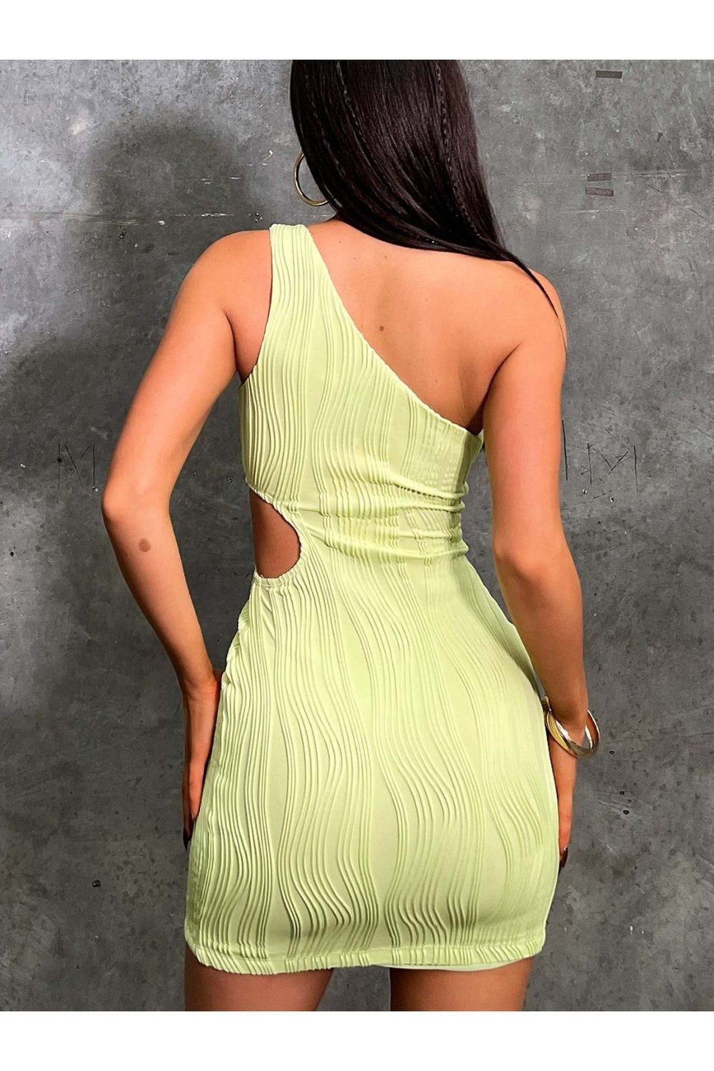 One Shoulder Cutout Mini Dress