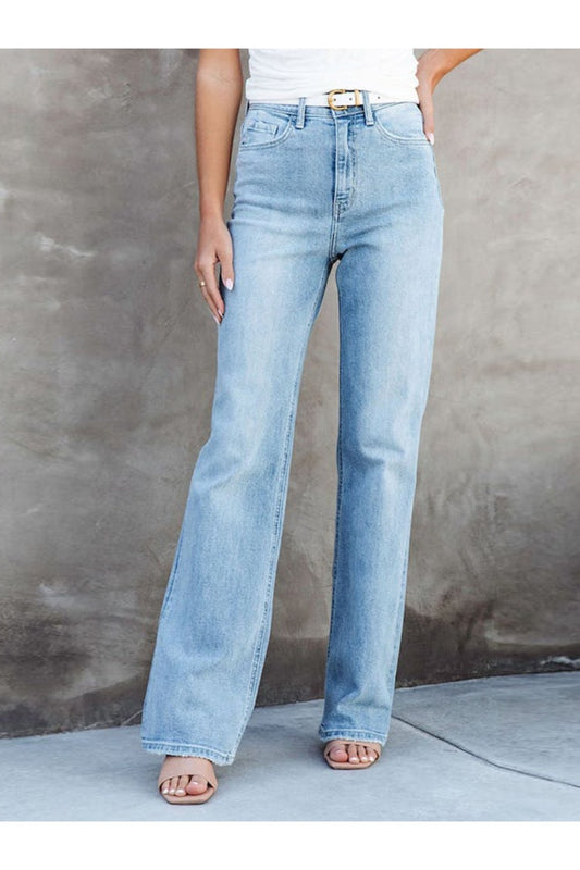 Washed Straight Leg Jeans