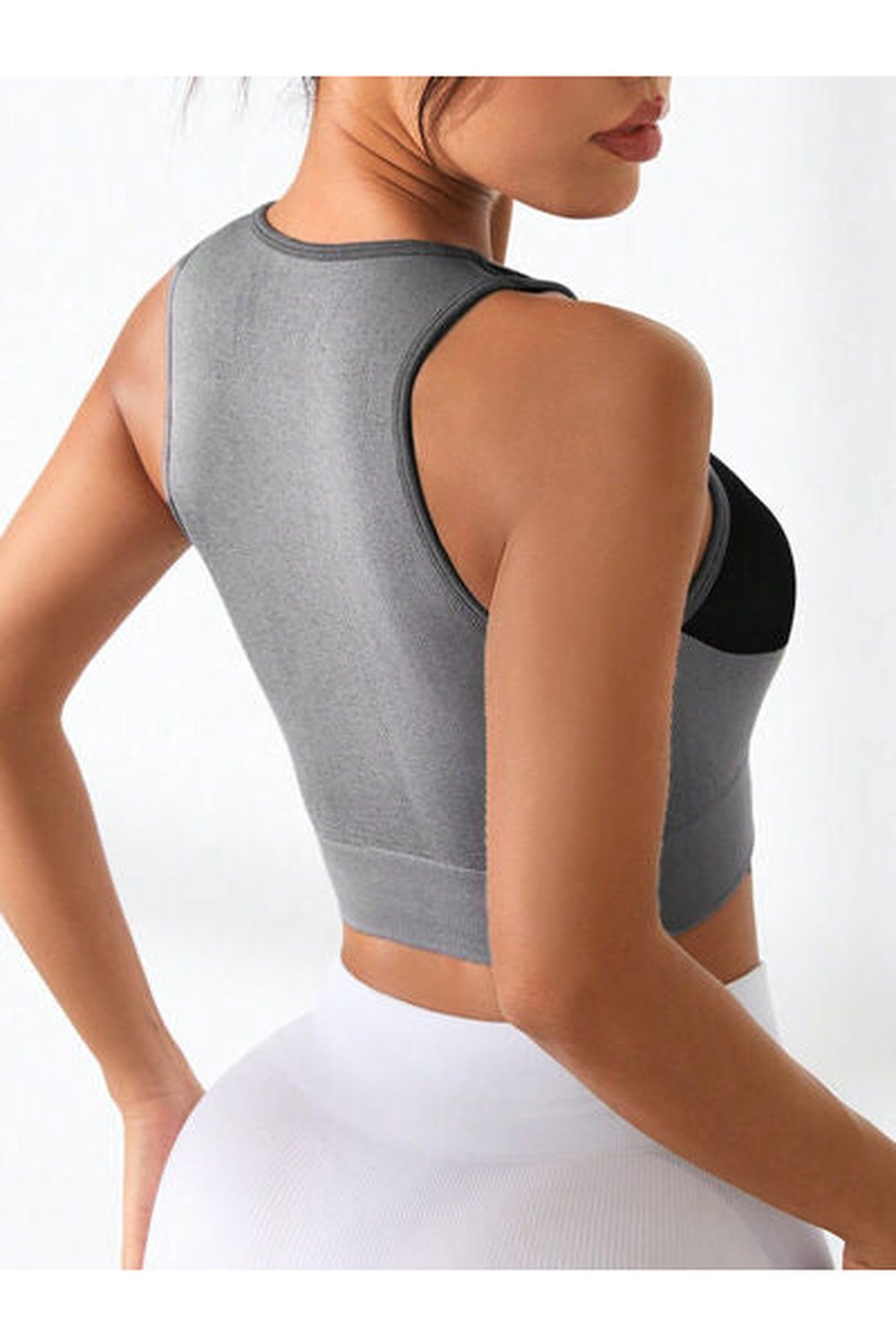 Color Block Round Neck Active Tank