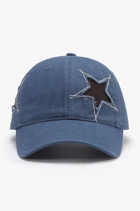 Adjustable Star Raw Hem Cap