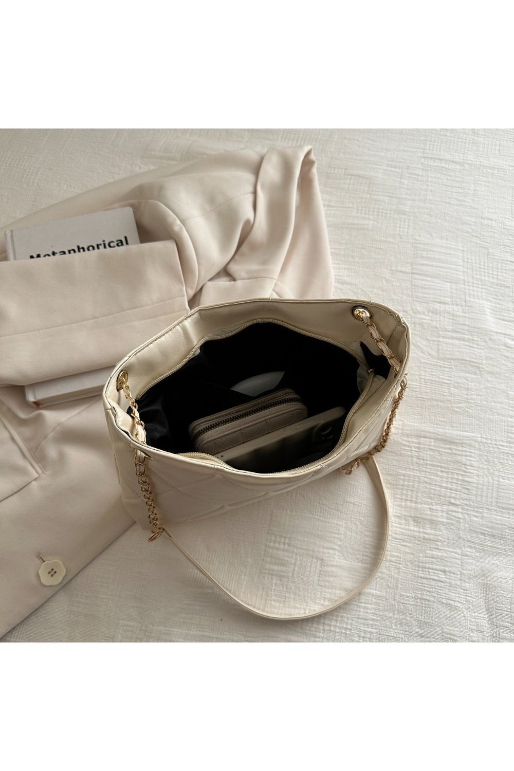 PU Leather Medium Handbag