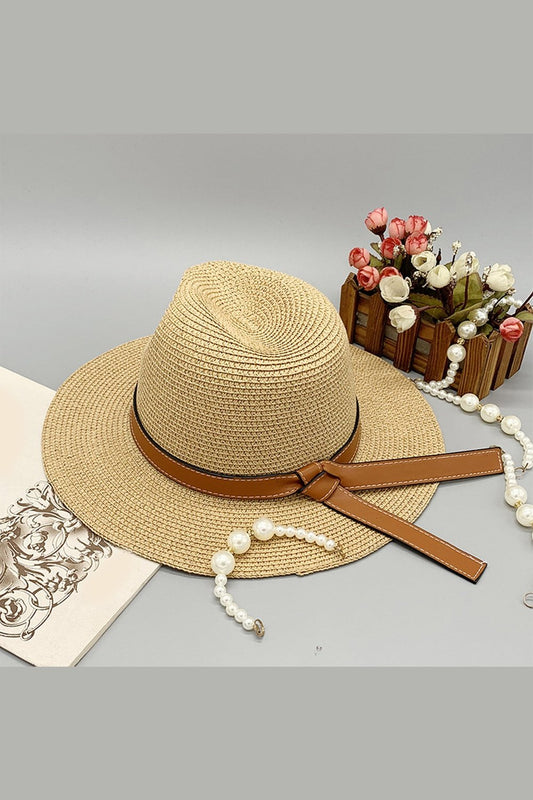 Wide Brim Paper Braided Hat