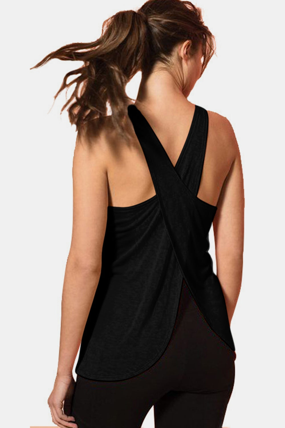 Crisscross Scoop Neck Active Tank