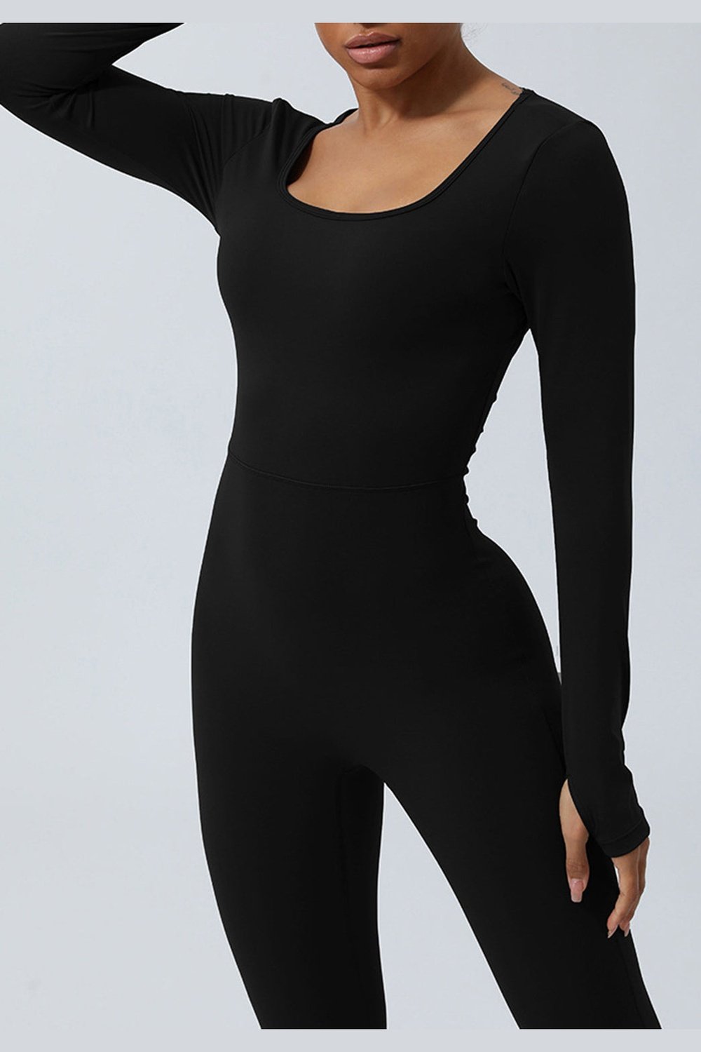 Twisted Backless Long Sleeve Jumpsuit