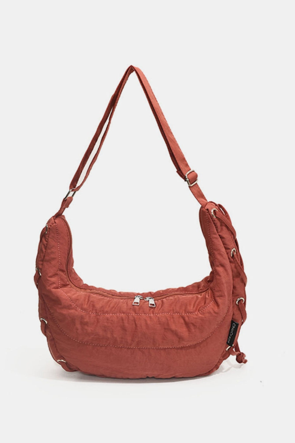 Lace-Up Polyester Crossbody Bag