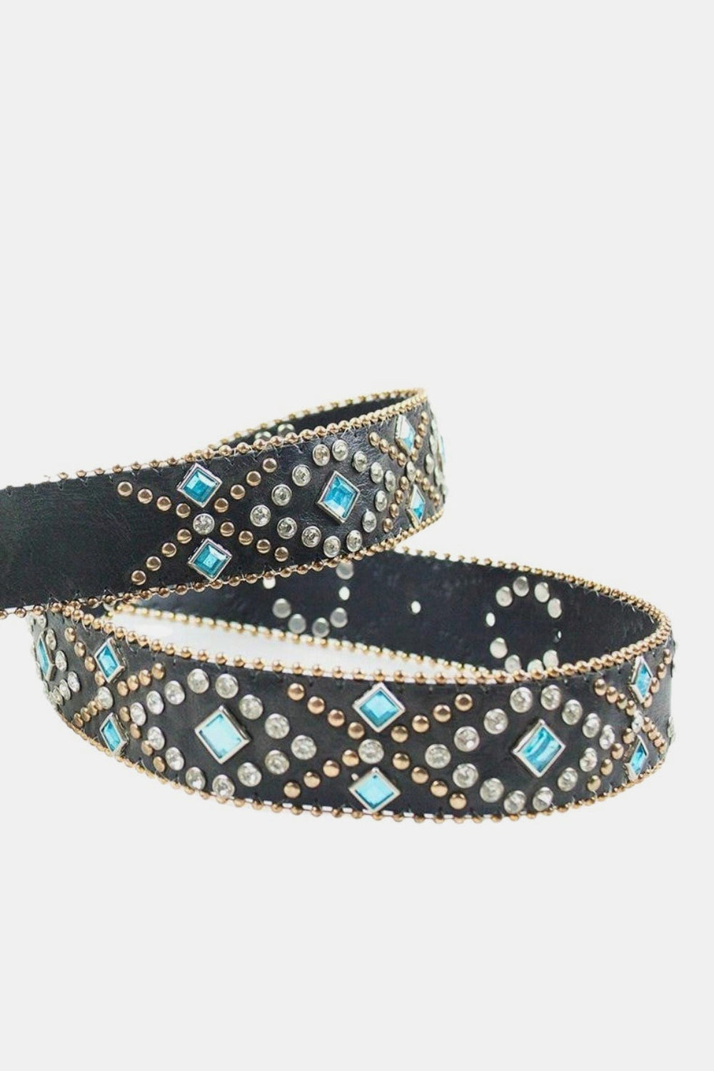 Rhinestone PU Leather Belt