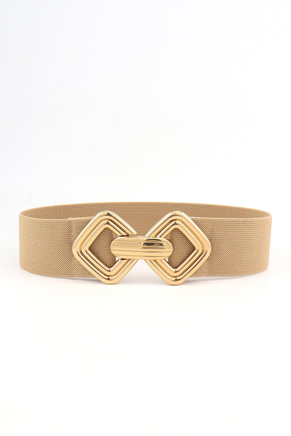 Geometric Buckle Elastic Wide Belt