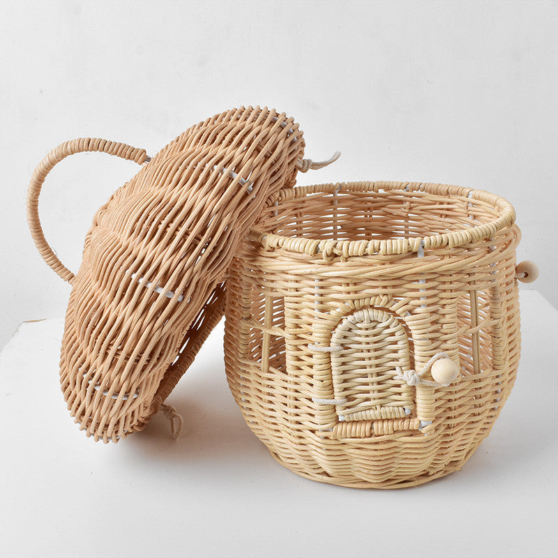 Mushroom Rattan Weave Bag Small Basket