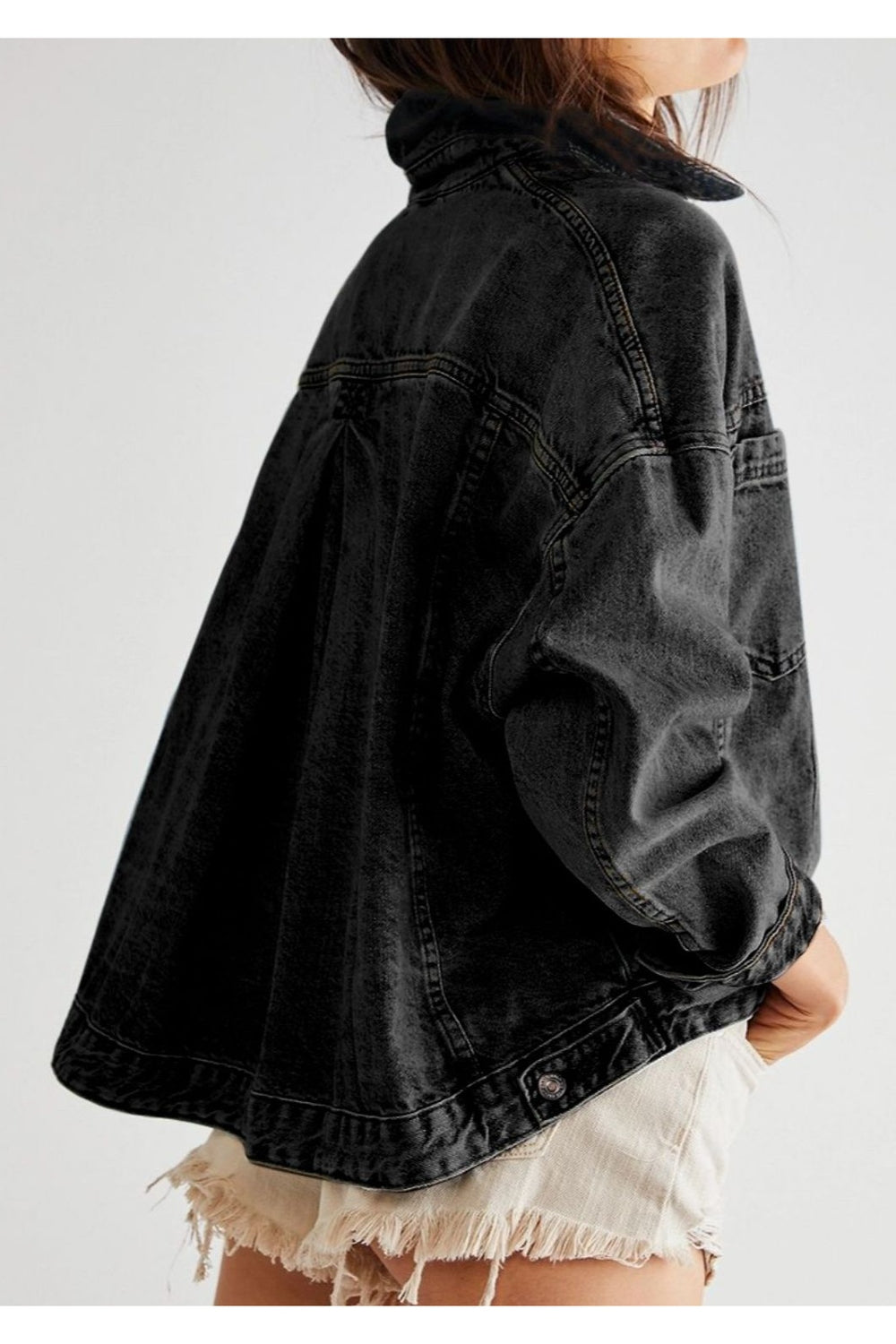 Pocketed Button Up Denim Jacket