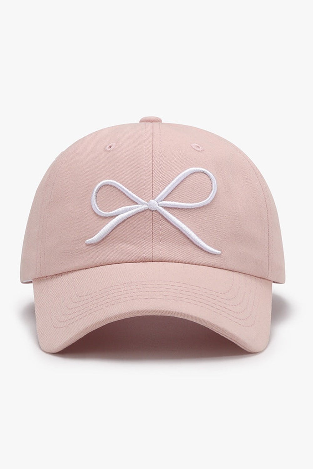 Bow Embroidered Cotton Baseball Cap