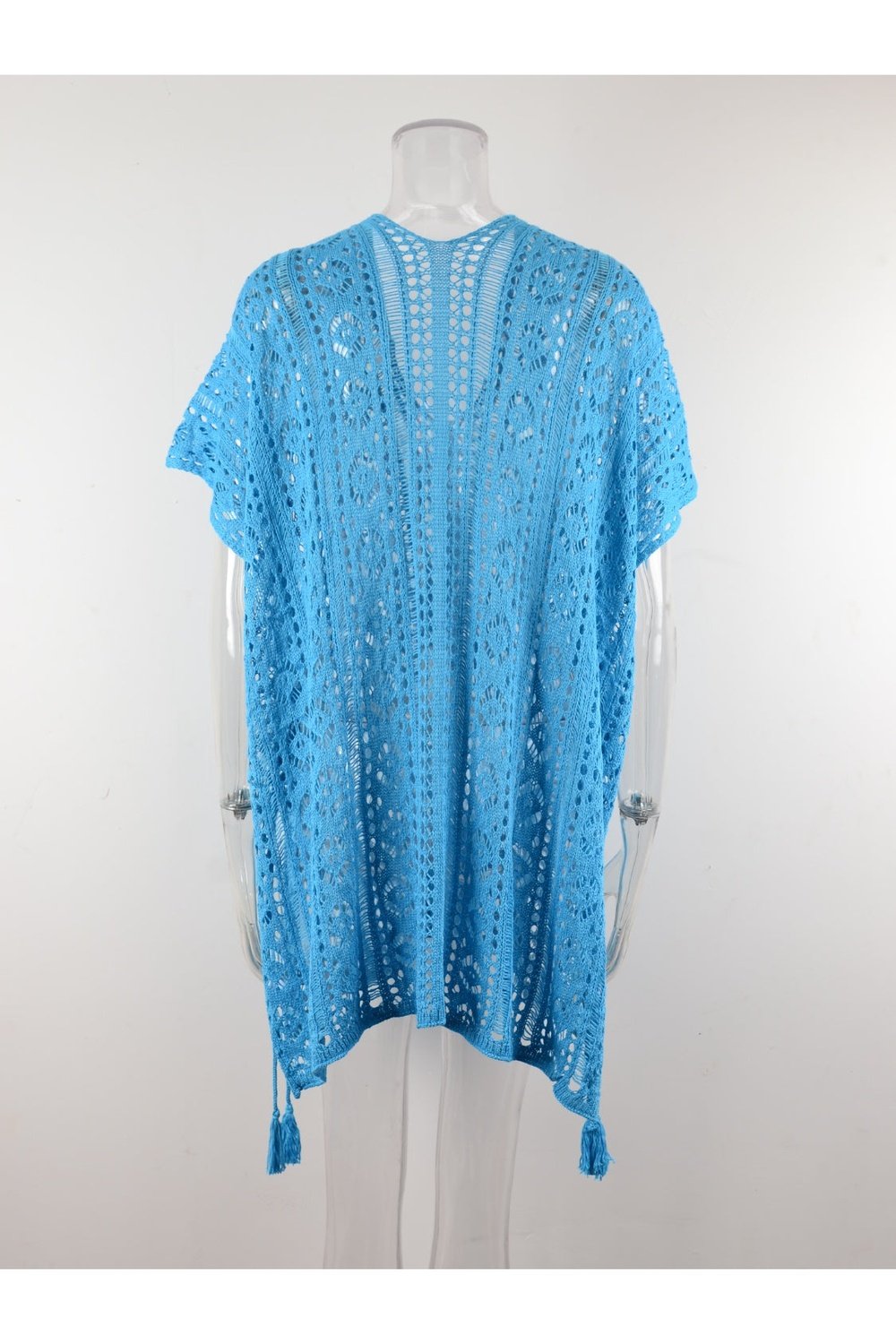 Cutout V-Neck Cover-Up with Tassel