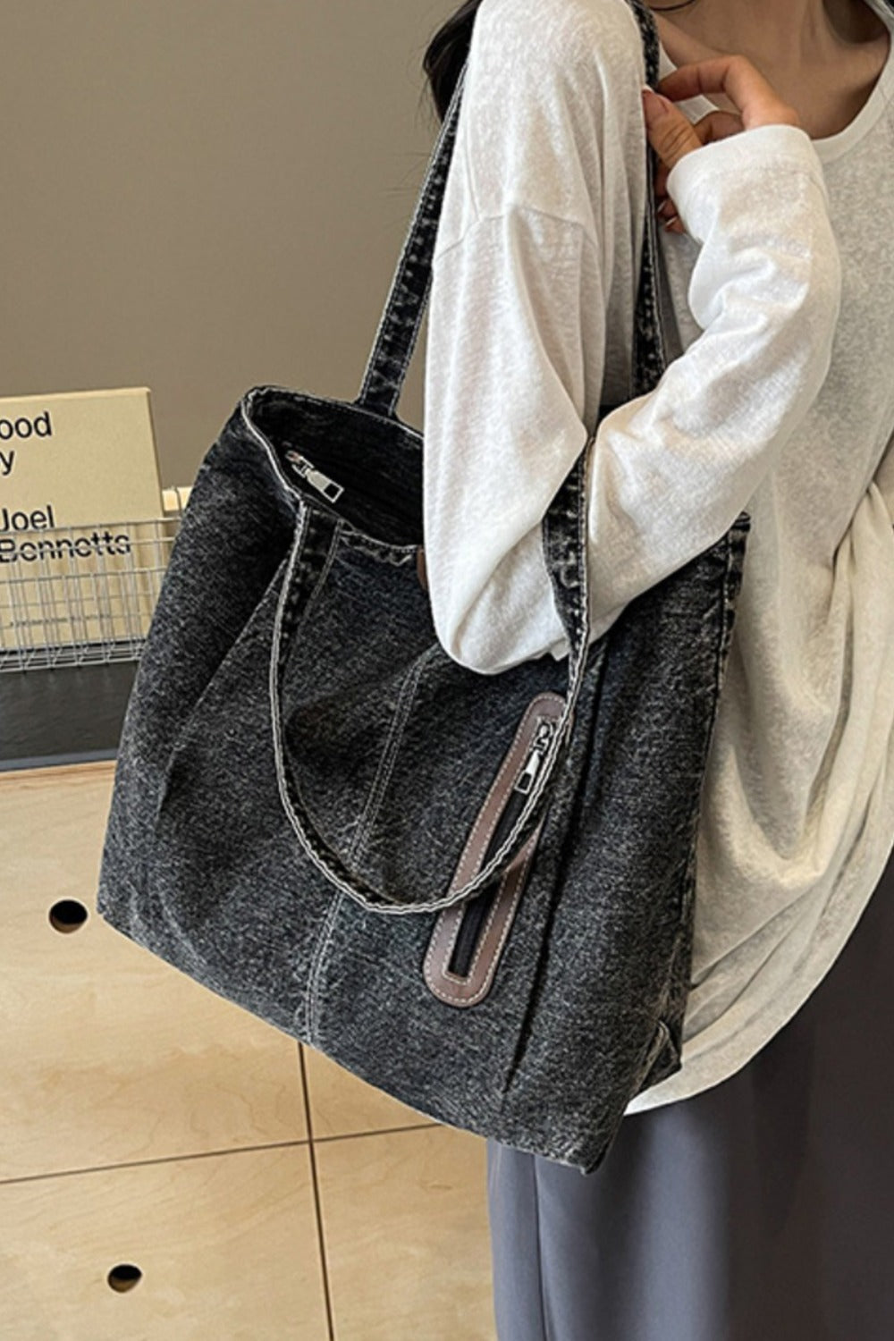 Medium Denim Tote Bag