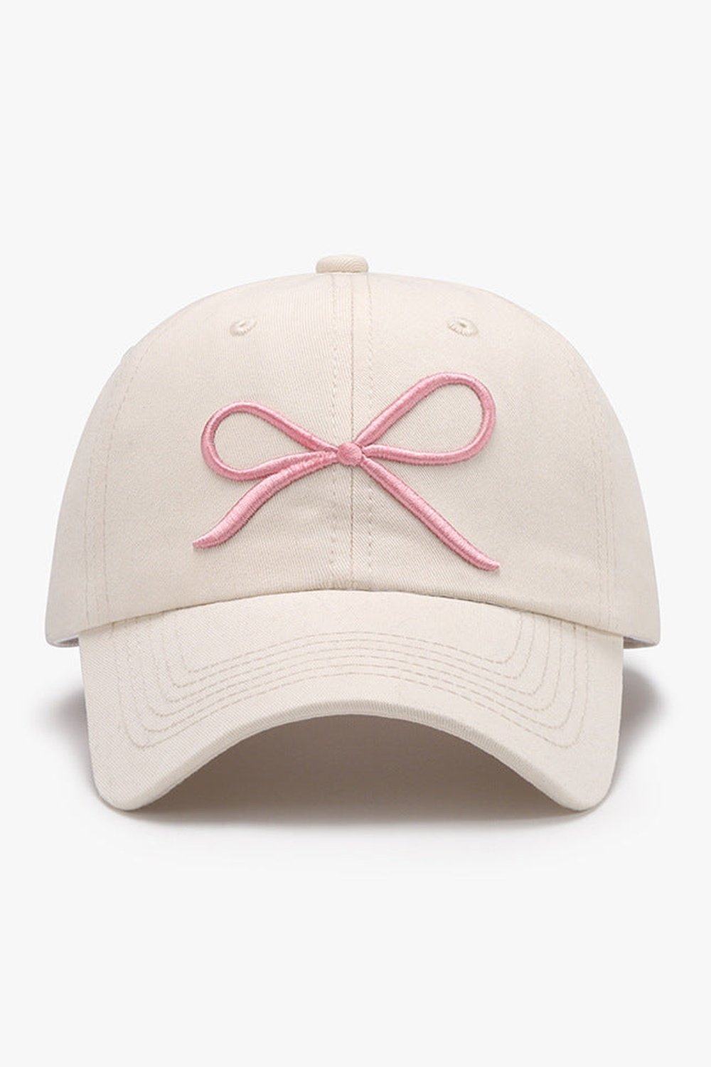 Bow Embroidered Cotton Baseball Cap