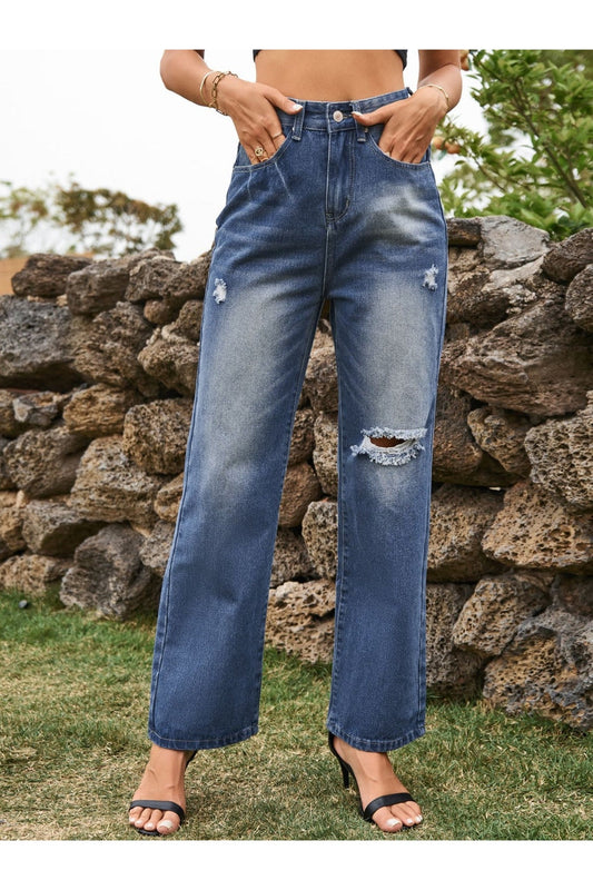 Distressed Jeans with Pockets