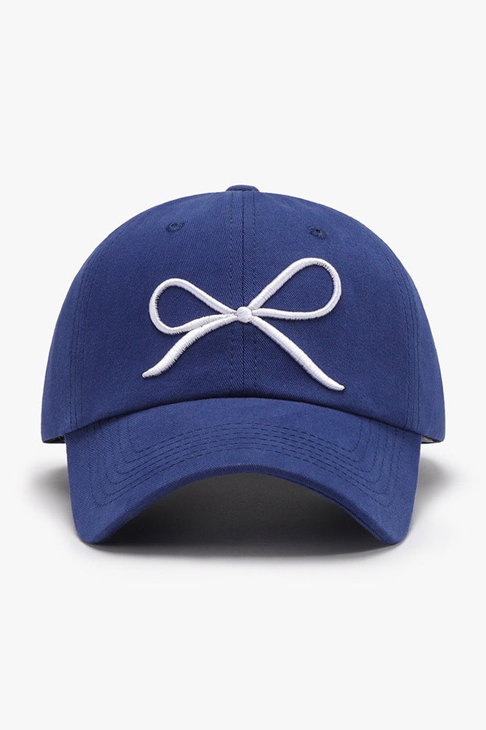 Bow Embroidered Cotton Baseball Cap