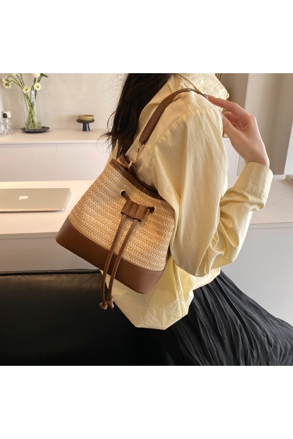 Straw Braided Shoulder Bag