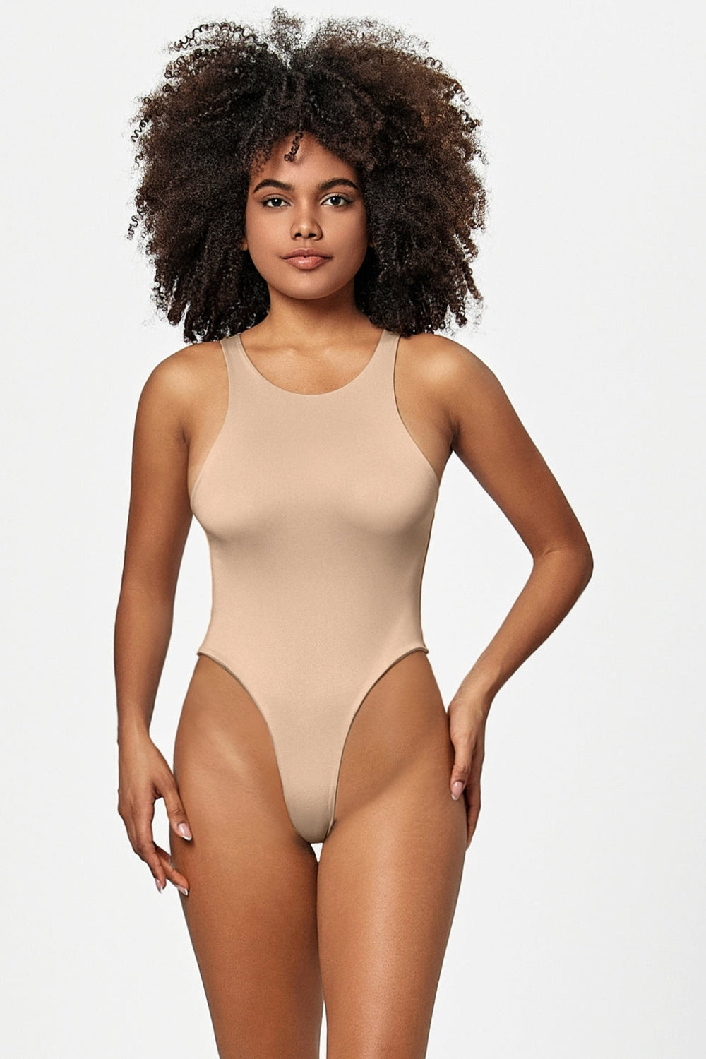 Full Size Round Neck Wide Strap Bodysuit