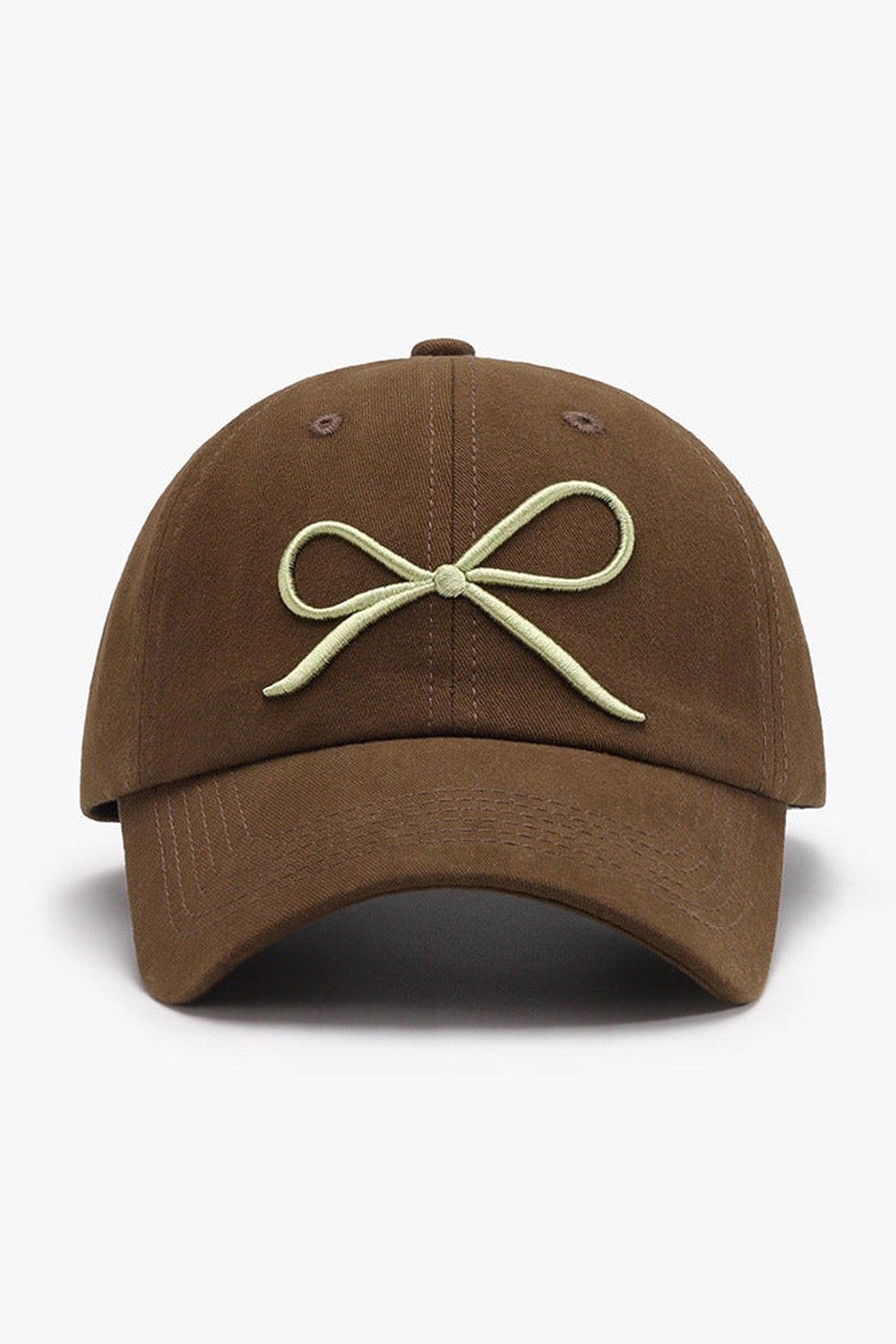 Bow Embroidered Cotton Baseball Cap