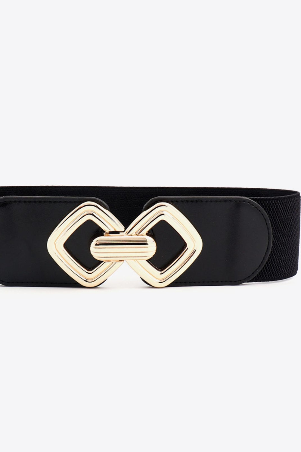 Geometric Buckle Elastic Wide Belt