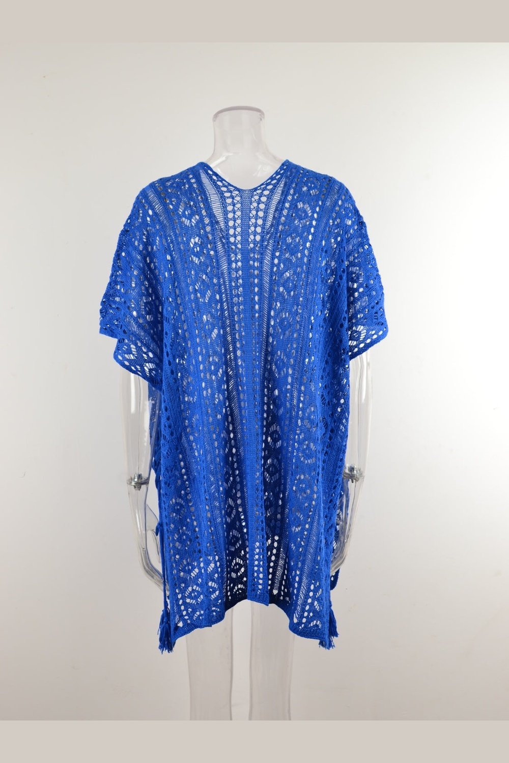 Cutout V-Neck Cover-Up with Tassel