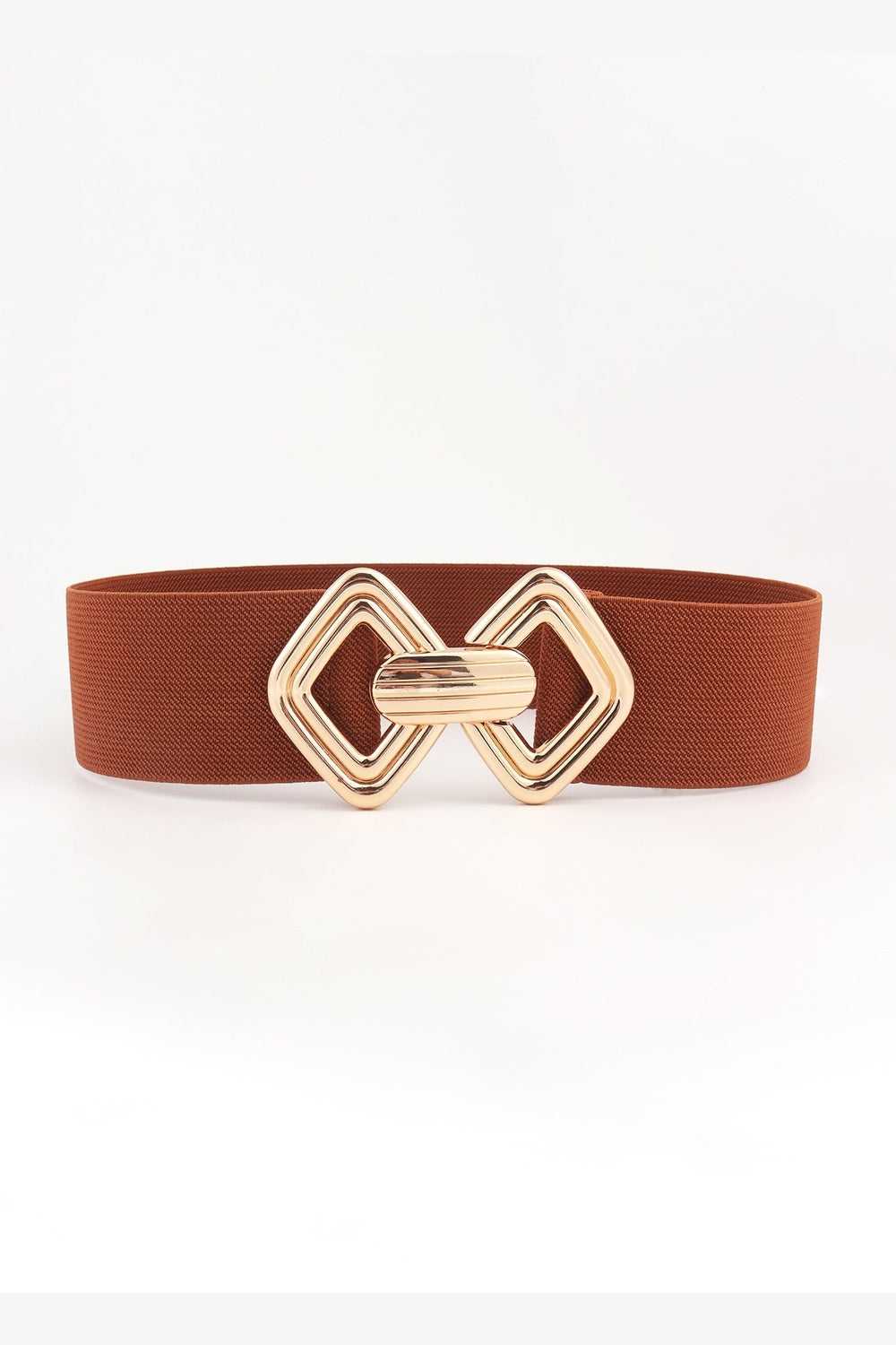 Geometric Buckle Elastic Wide Belt