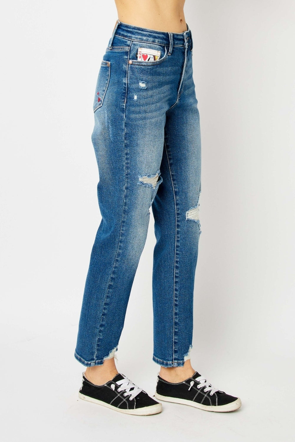 Judy Blue Full Size Distressed Boyfriend Fit Jeans