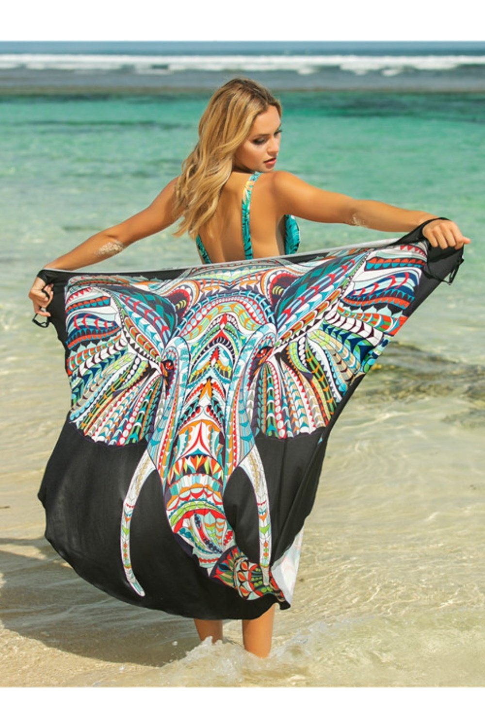 Printed Spaghetti Strap Cover Up