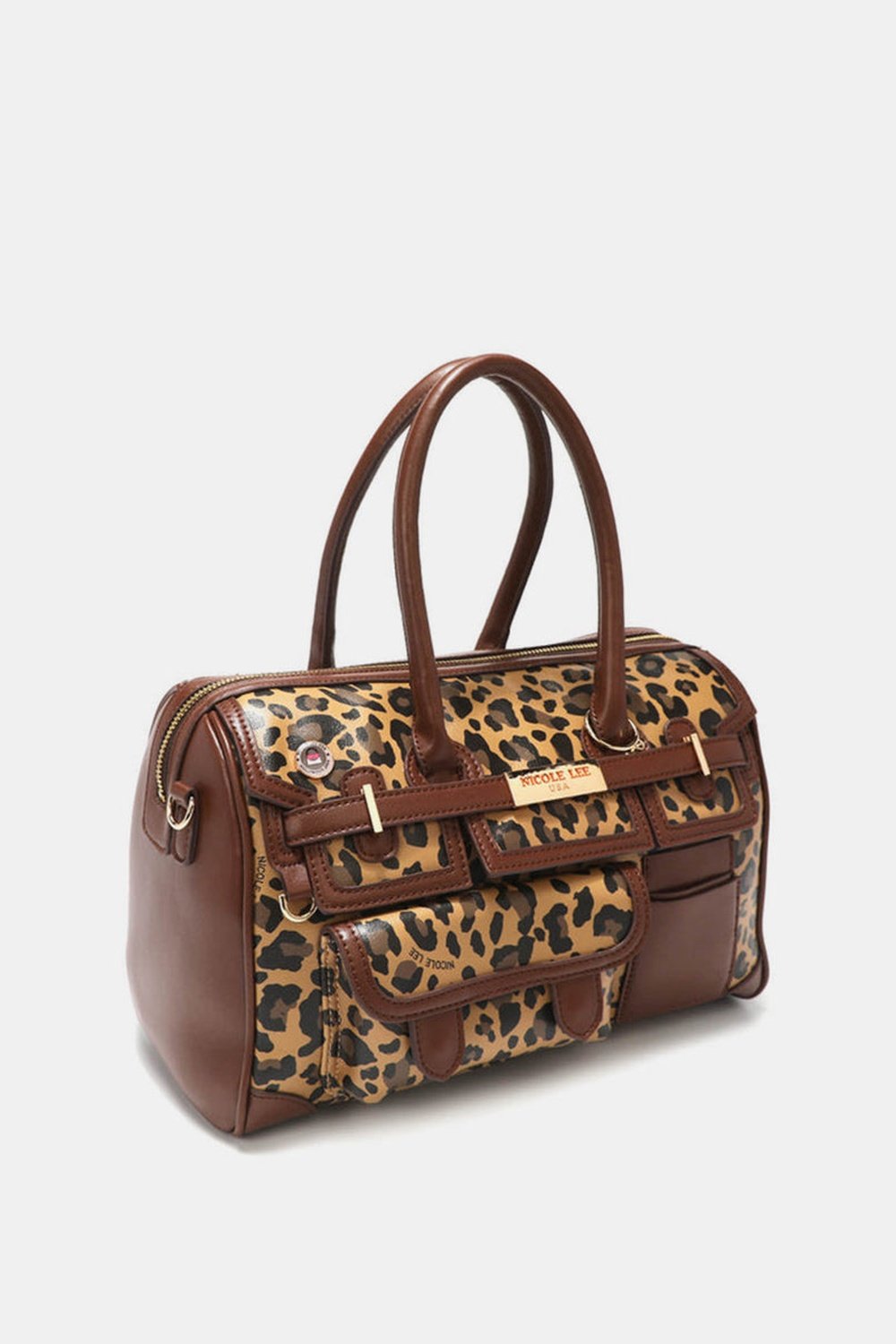 Nicole Lee USA Leopard Boston Bag