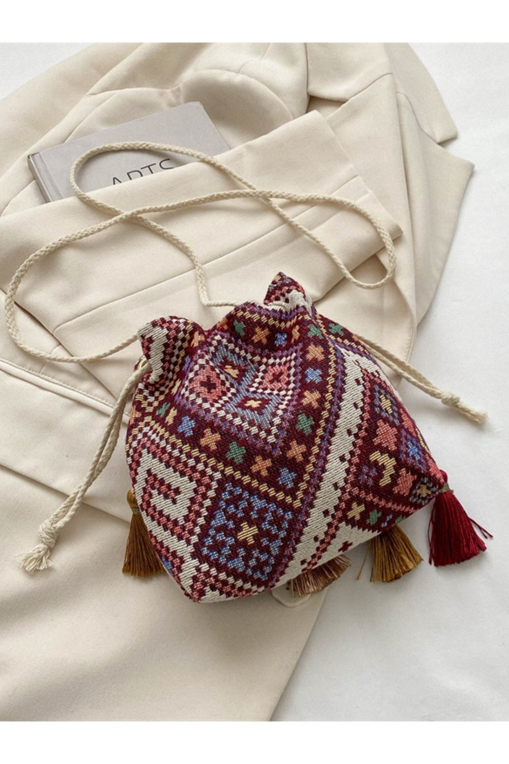 Tassel Spaghetti Strap Shoulder Bag