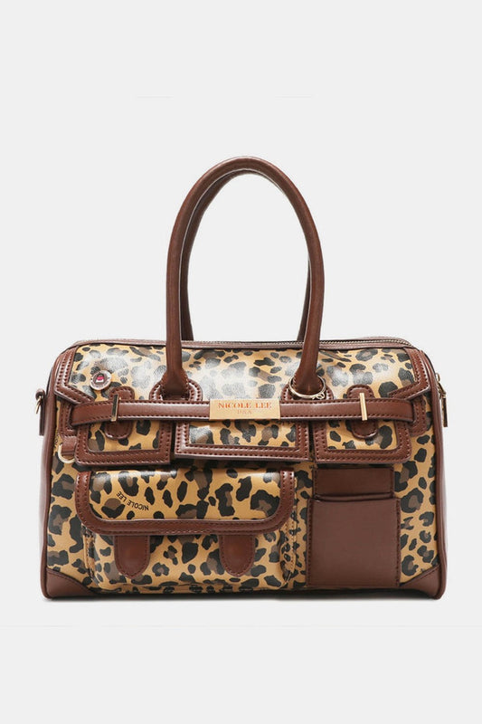 Nicole Lee USA Leopard Boston Bag