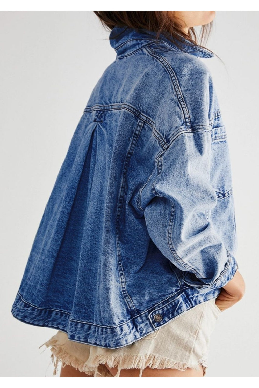 Pocketed Button Up Denim Jacket