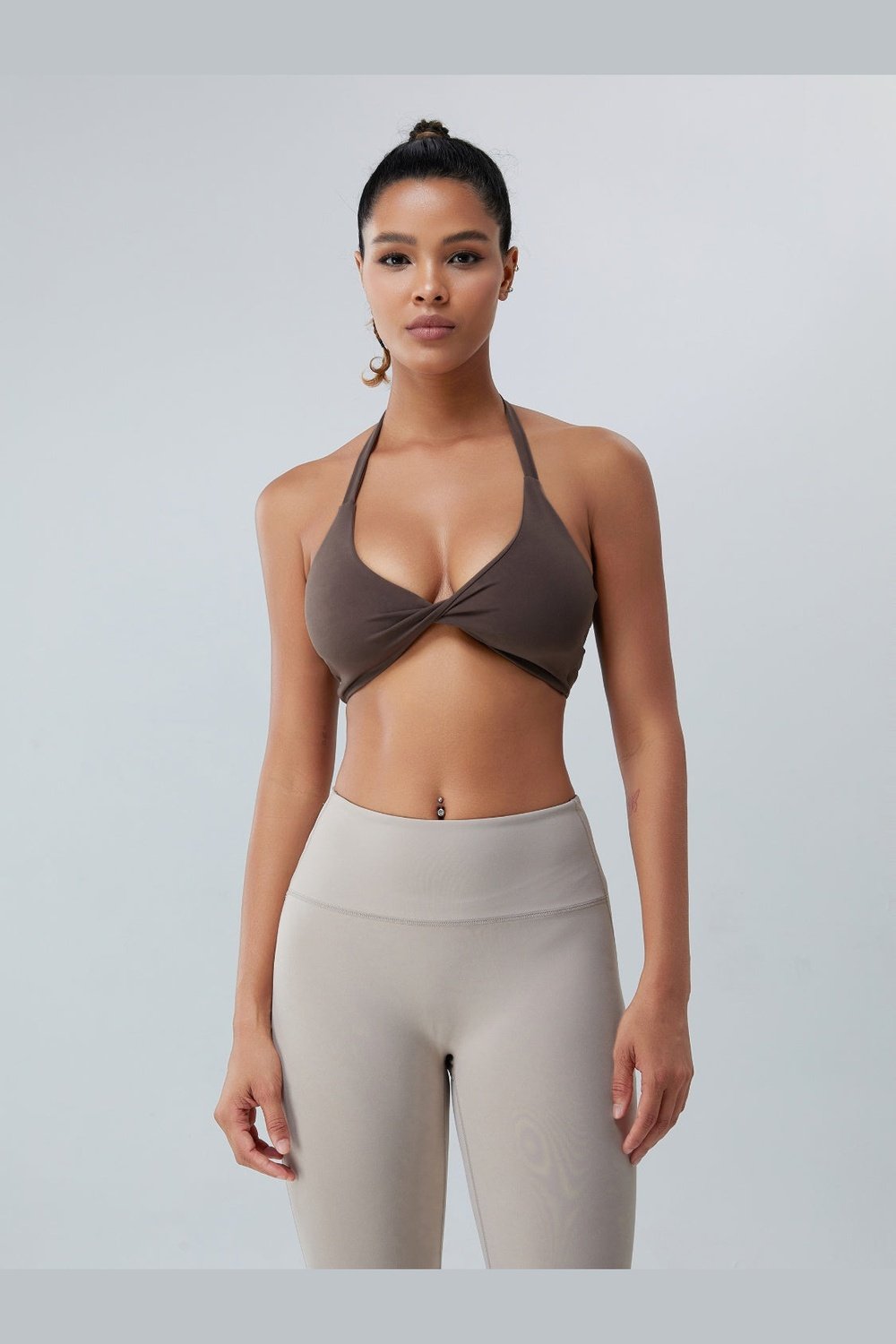 Twisted Halter Neck Active Bra