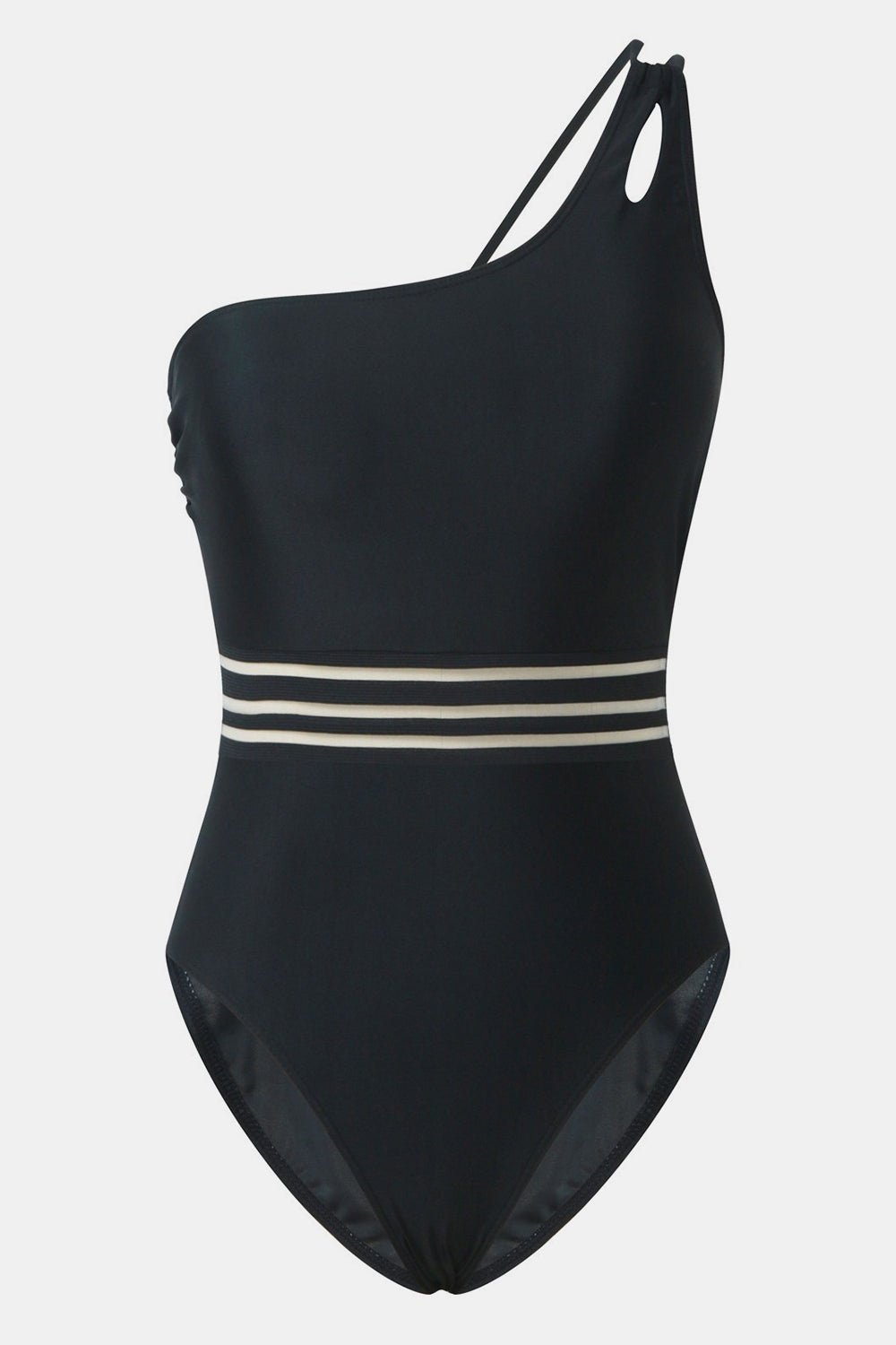 Cutout Single Shoulder One-Piece Swimwear