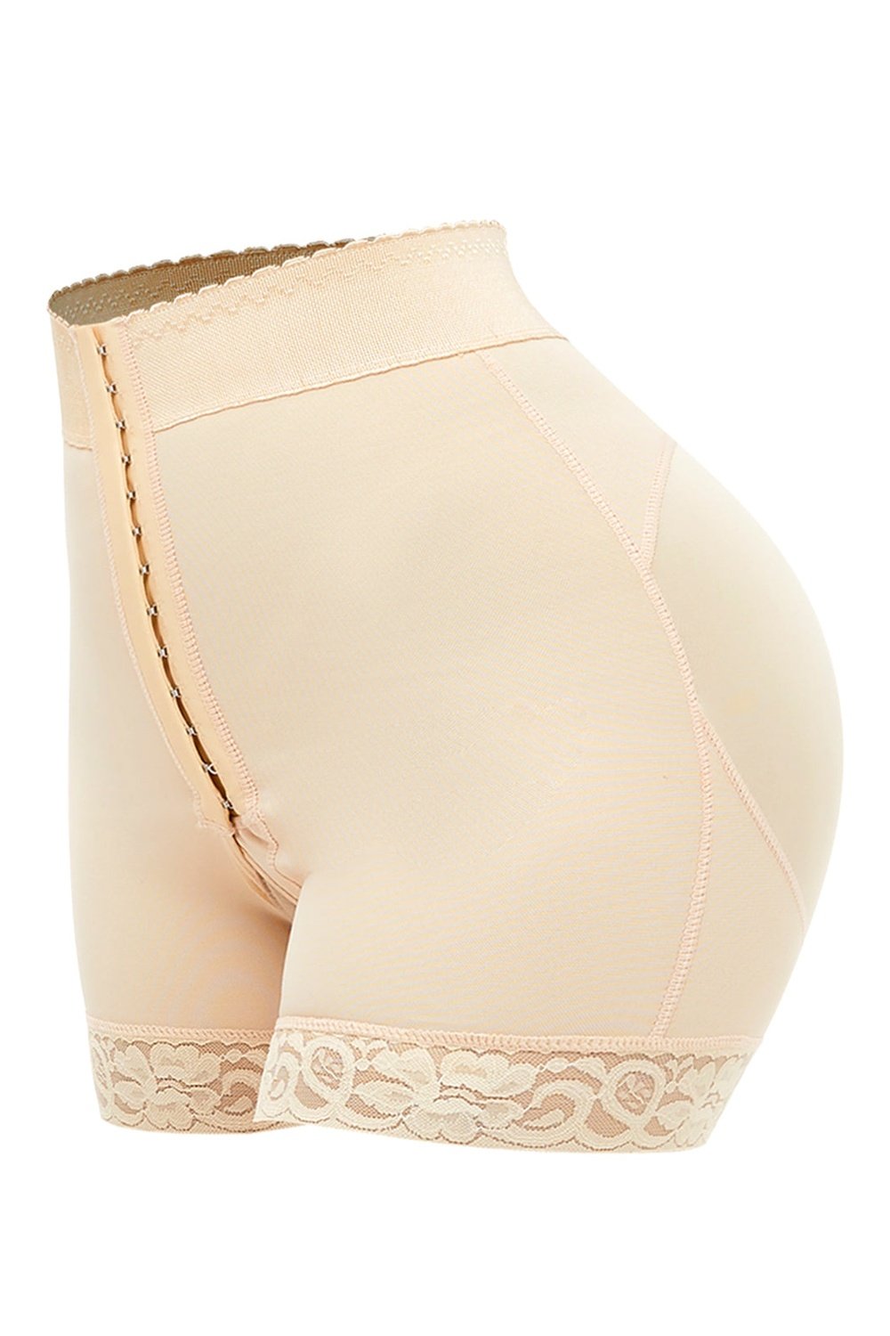 Full Size Lace Detail Hook-and-Eye Shaping Shorts