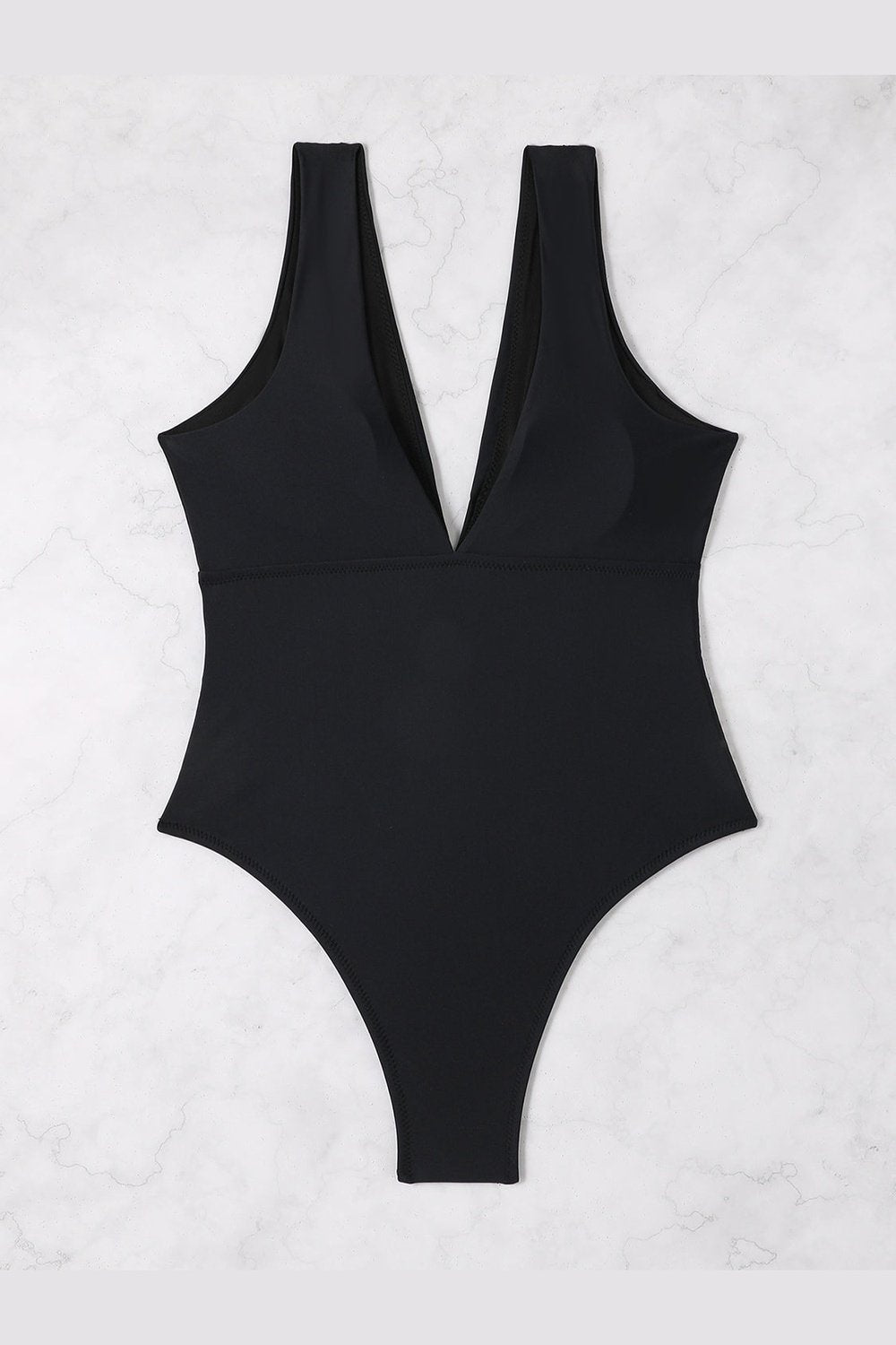 Plunge Wide Strap One-Piece Swimwear