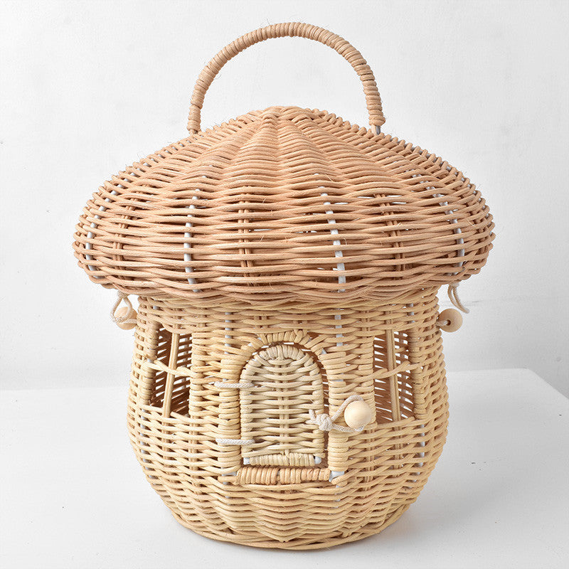 Mushroom Rattan Weave Bag Small Basket