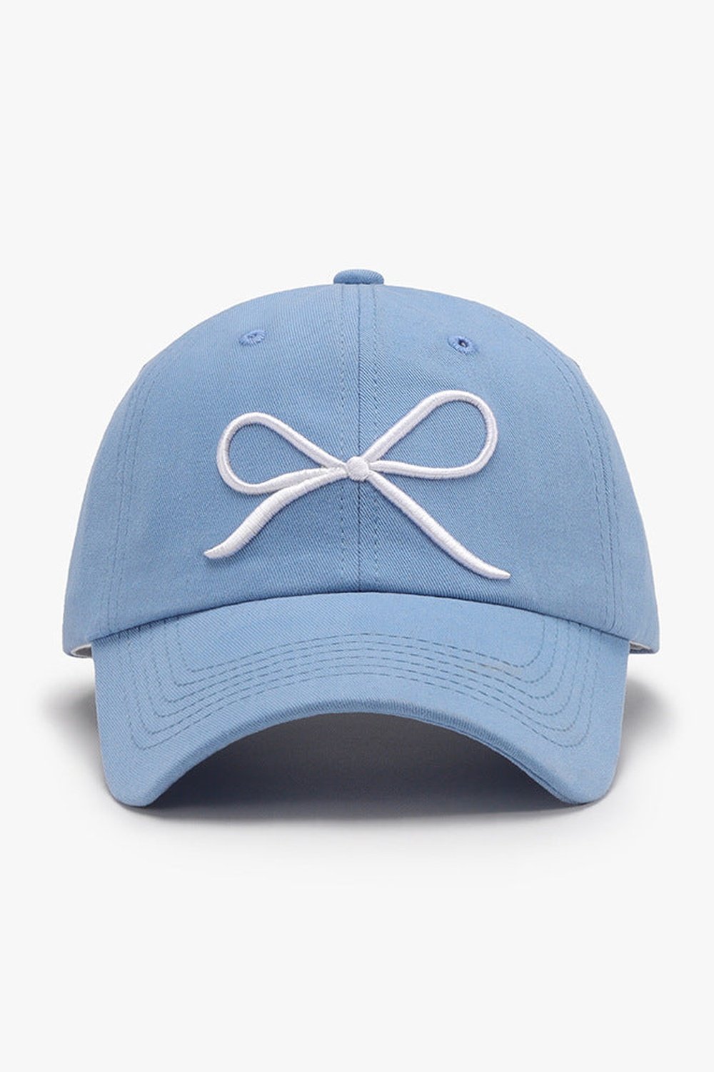 Bow Embroidered Cotton Baseball Cap