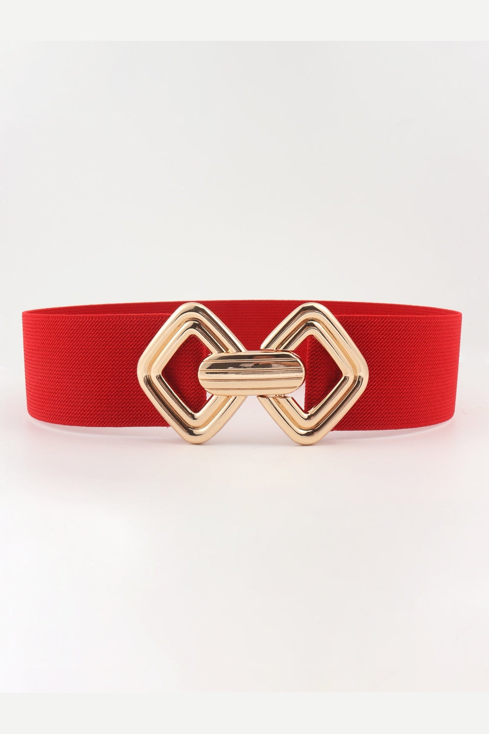 Geometric Buckle Elastic Wide Belt