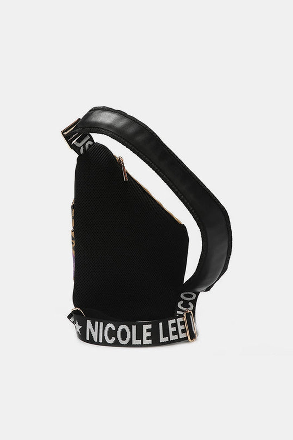 Nicole Lee USA Vegan Leather Leopard & Lip Pattern Crossbody Bag